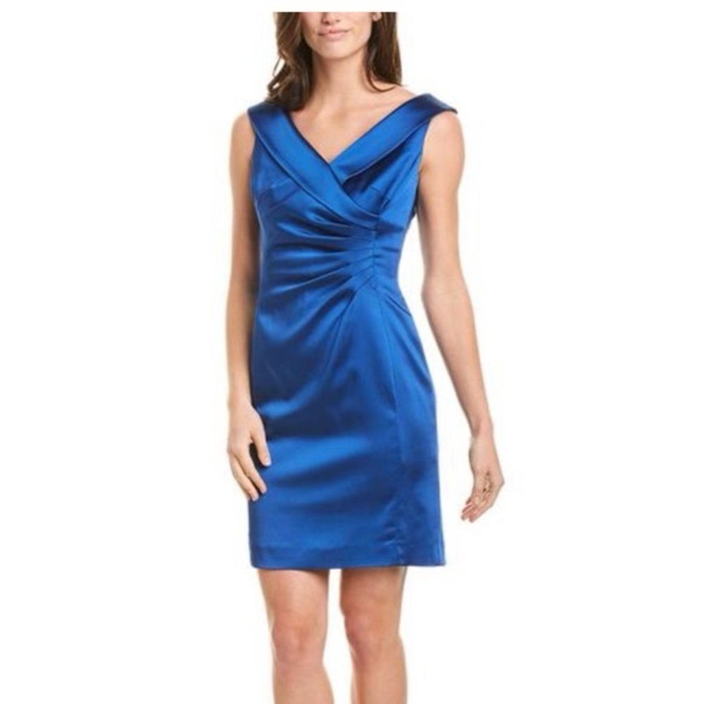 Chic Tahari Blue Satin Dress